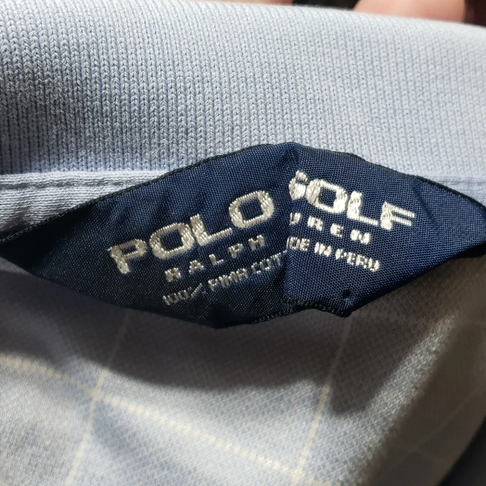 Polo golf Ralph Lauren pale blue white size xl